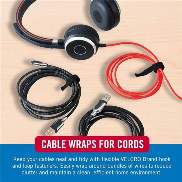 Reusable Cable Ties 100 Pack Cord Wraps Cable Management Straps 6 Inch Black - Picture 6 of 7